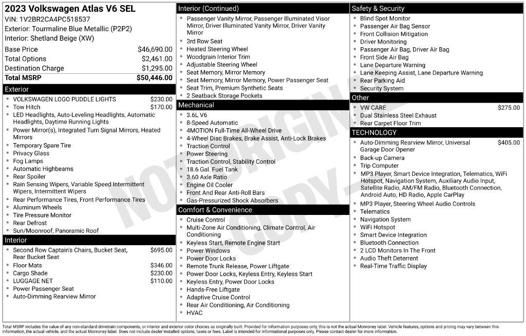 2023 Volkswagen Atlas SEL